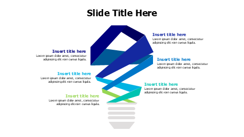 6 points twisted stripes bulb infographic