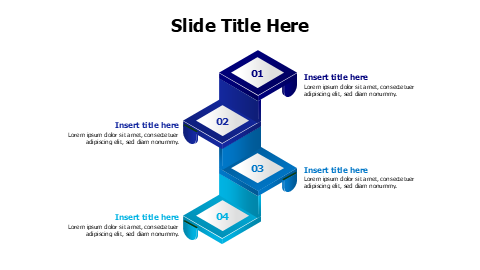 4 colored 3D levels with icons infographic