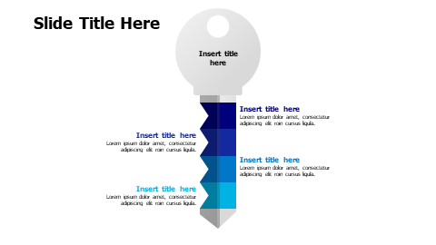 4 points colored divided key infographic