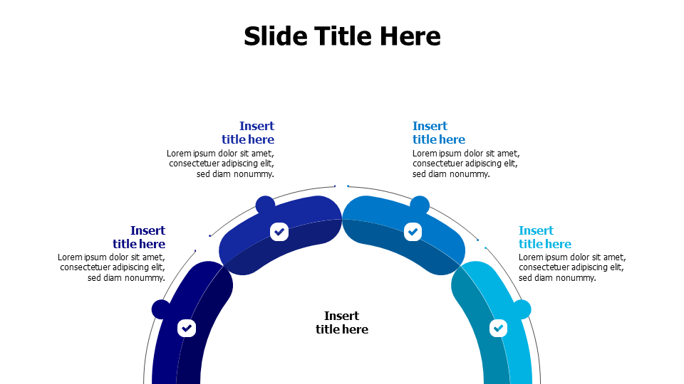 4-Step Process Half Circle Infographic