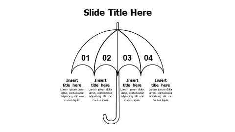 4 points outline umbrella infographic