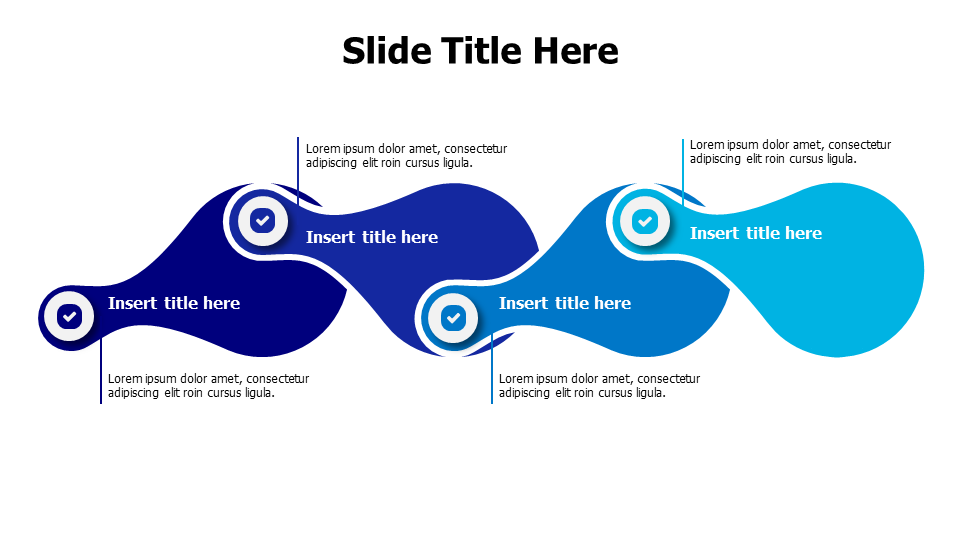 4 point curved bubbled shapes infographic-4190 PowerPoint Template