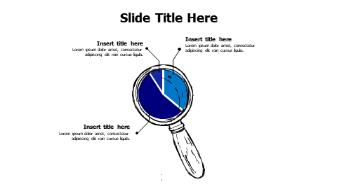 3 points divided doodle magnifying glass infographic