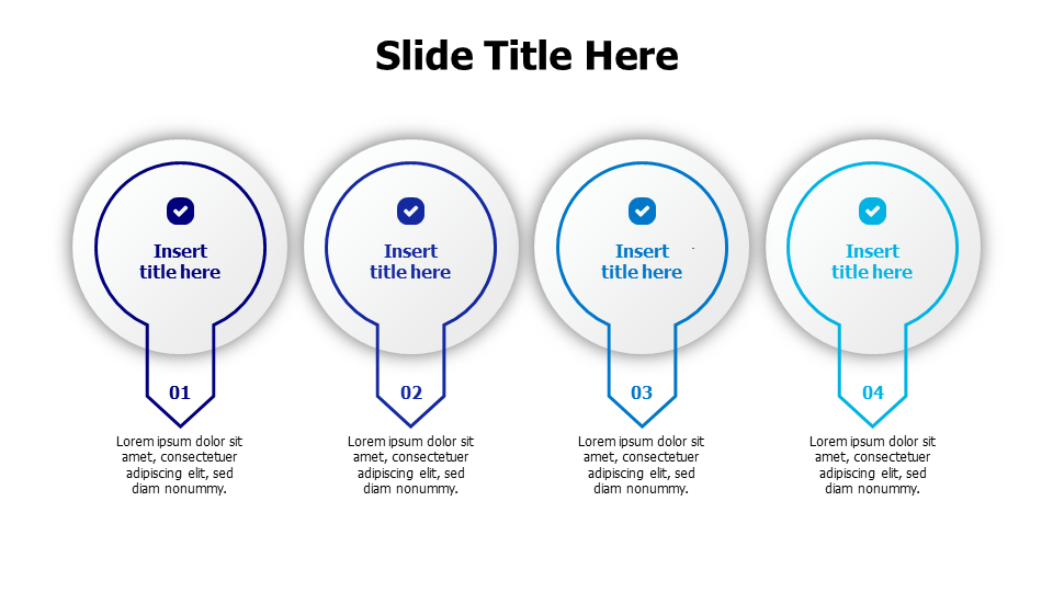 Four Step Circular Badge Infographic | Arrows | PPT Design