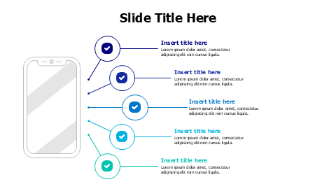 5 points branching from a phone infographic