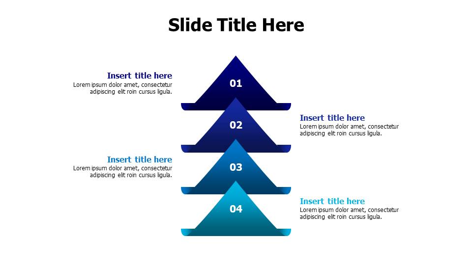 4 twisted colored triangles infographic