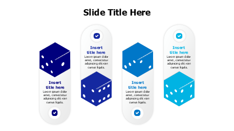 4 points 3D colored dices infographic