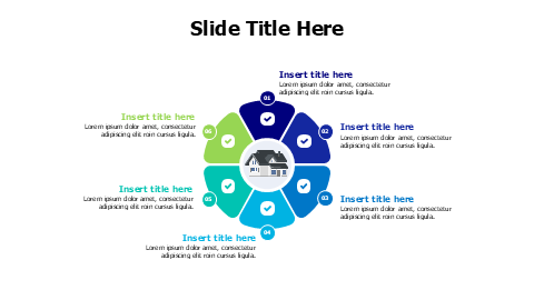 6 points colored rounded real estate infographic