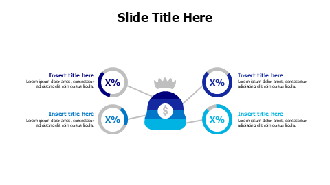 4 points money bundle with percentages infographic