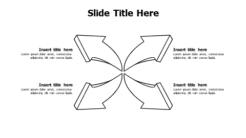 Four-Way Direction Arrows Outline Infographic