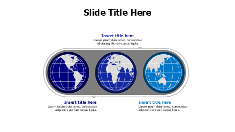 3 points colored earth maps infographic