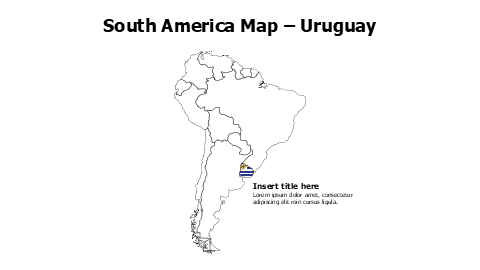 Uruguay map with flag
