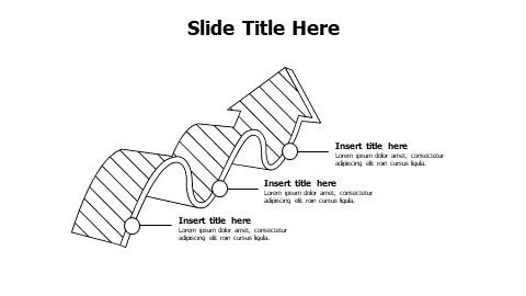 3 points from twisted pattern arrow infographic