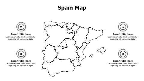 4 points outline Spain infographic