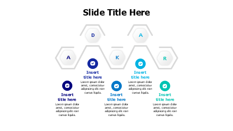 5 points outline shapes with icons infographic