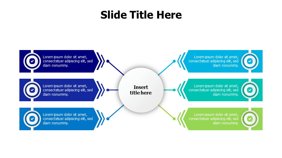 5 points branching outline and colored circles infographic ...