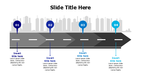 4 arrows roadmap infographic