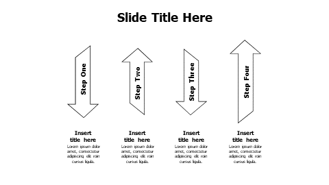 4 points opposite doodle arrows infographic