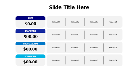 4 pricing labels with colored labels