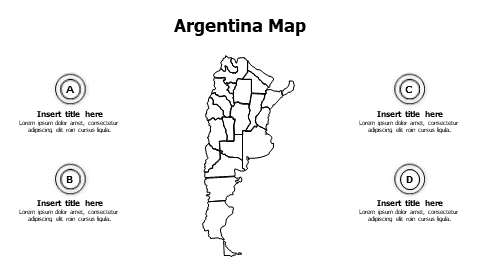 4 points outline Argentina map infographic