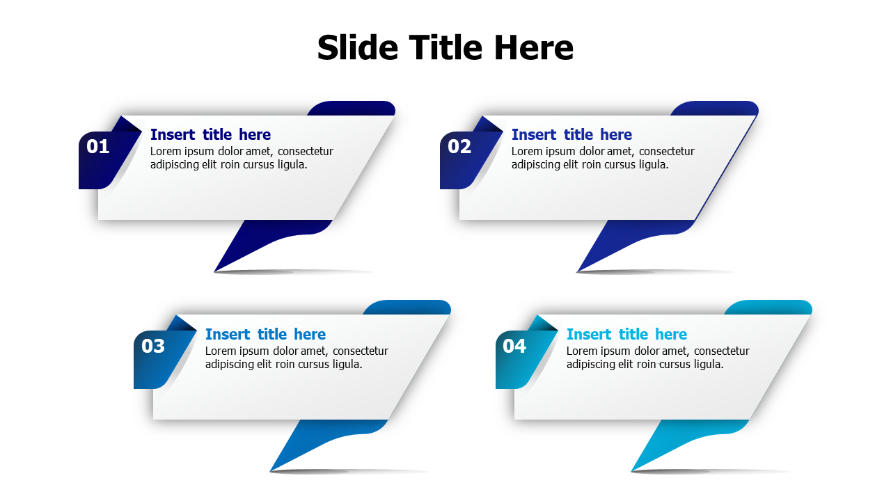 4 blocks with shadows infographic