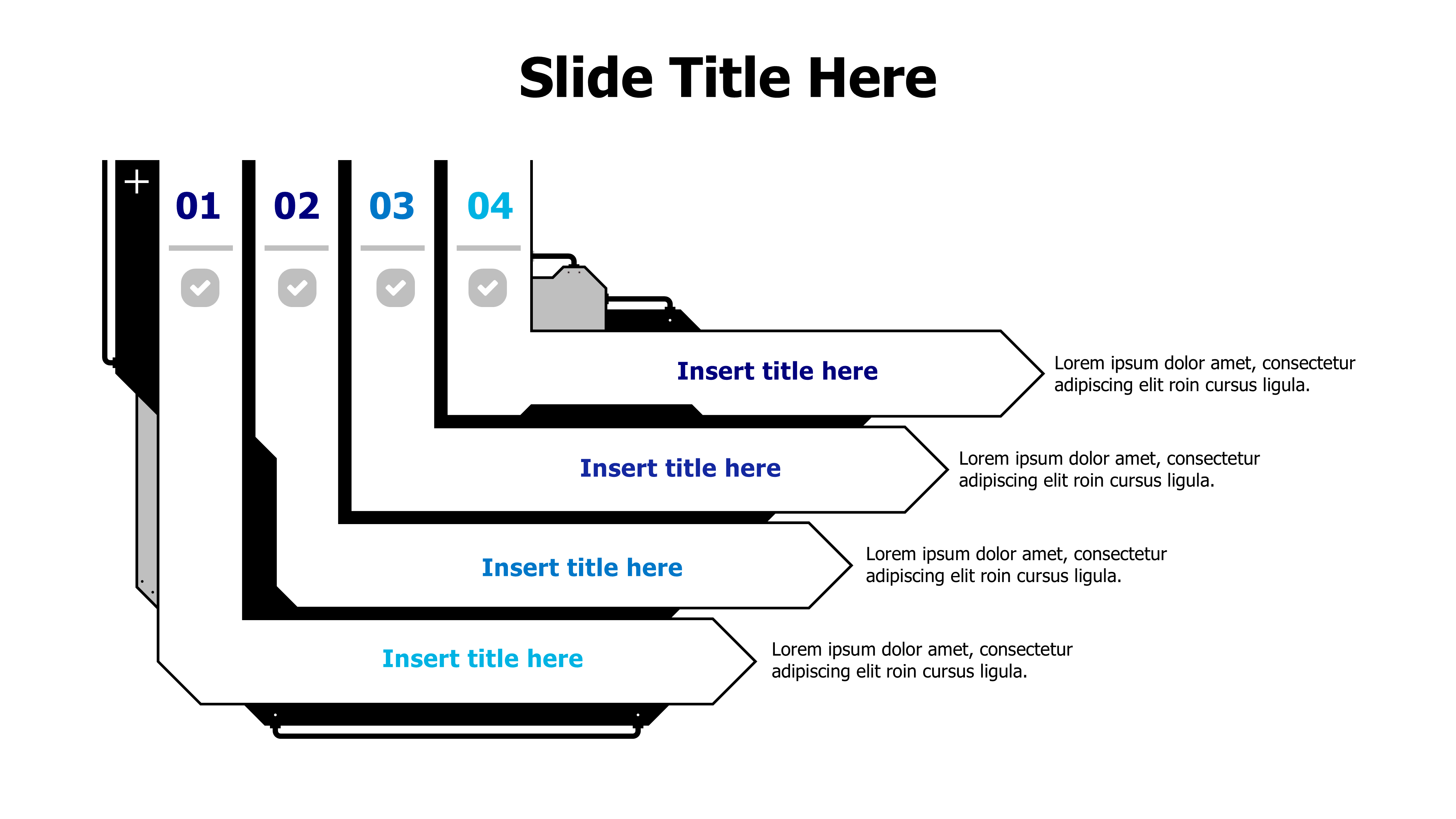 4 points machine arrows infographic