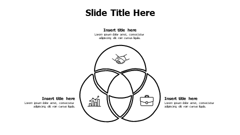 3 points outline circles with shared area infographic