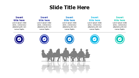 5 points meeting infographic with icons