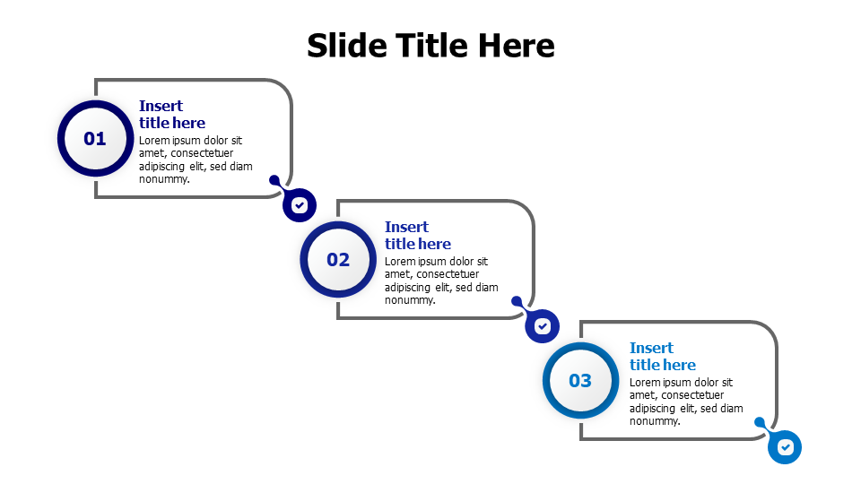 Three Step Process Flow 3-Step Connected Process Flow Diagram | PPT Design