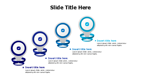 4 points 3D location pins infographic