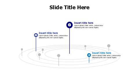 3 points orbit with lines infographic