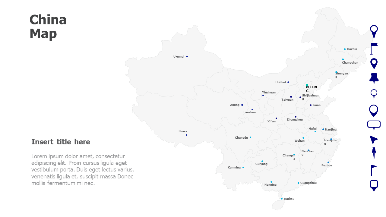 Map,Editable map,pins,countries,counties,infographics,continent,powerpoint,powerpoint infographics,Google slides,Keynote,China Map