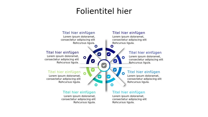 8-Abschnitt Prozessfluss Kreisdiagramm | Round | PPT Design