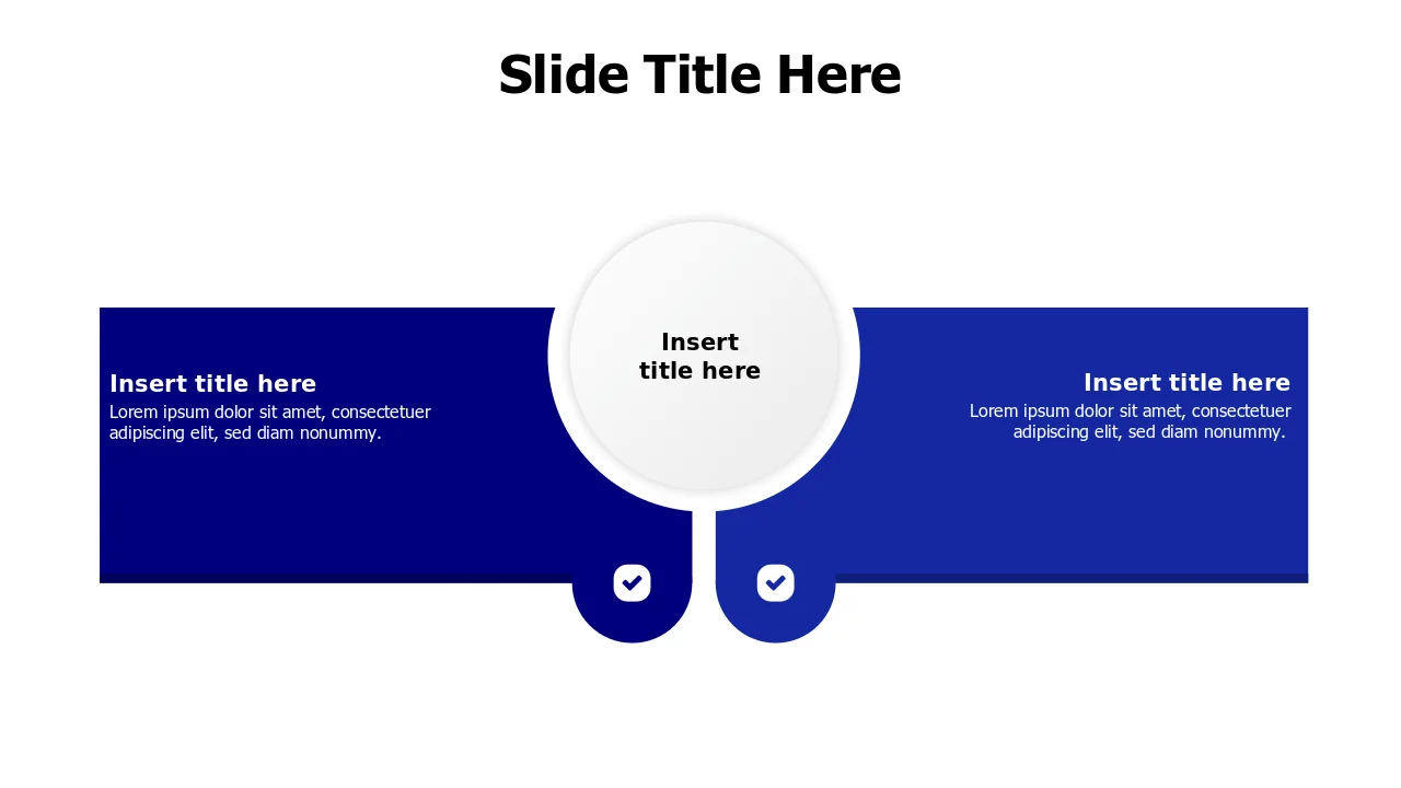 Two Option Split Block Circle Layout | PPT Design
