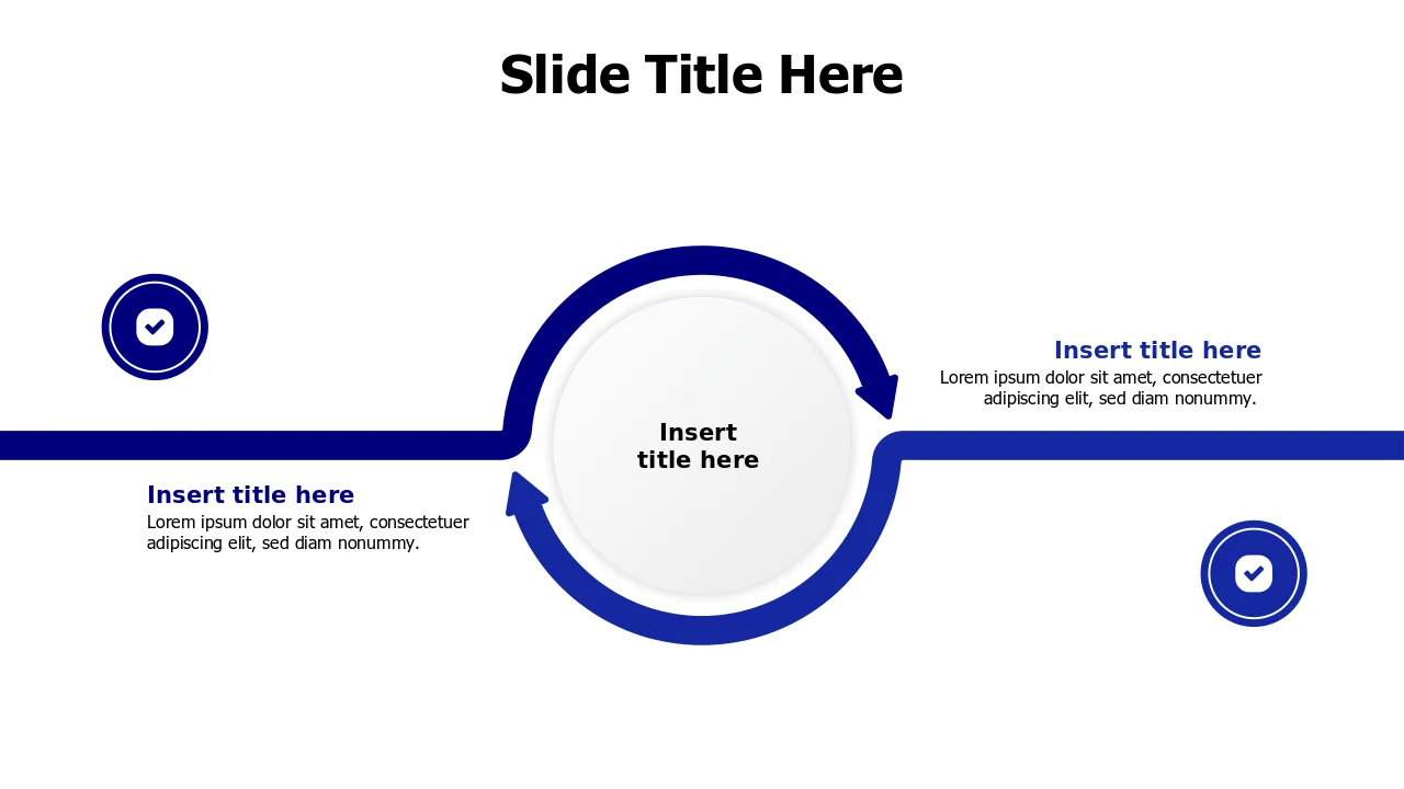 Circular Process Flow Two Step Diagram | Arrows | PPT Design