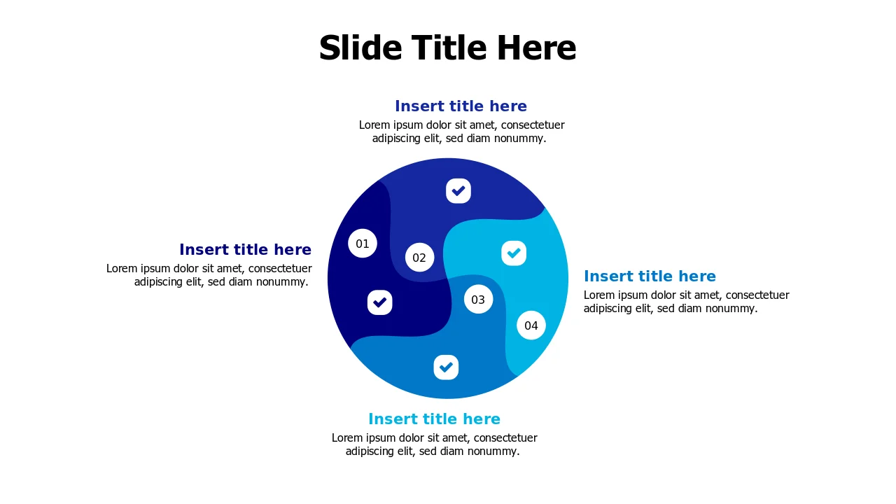 4-Section Circular Puzzle Infographic Layout | PPT Design
