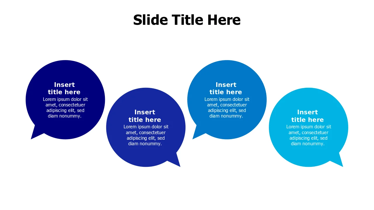 Four Gradient Speech Bubble Conversation Layout | PPT Design