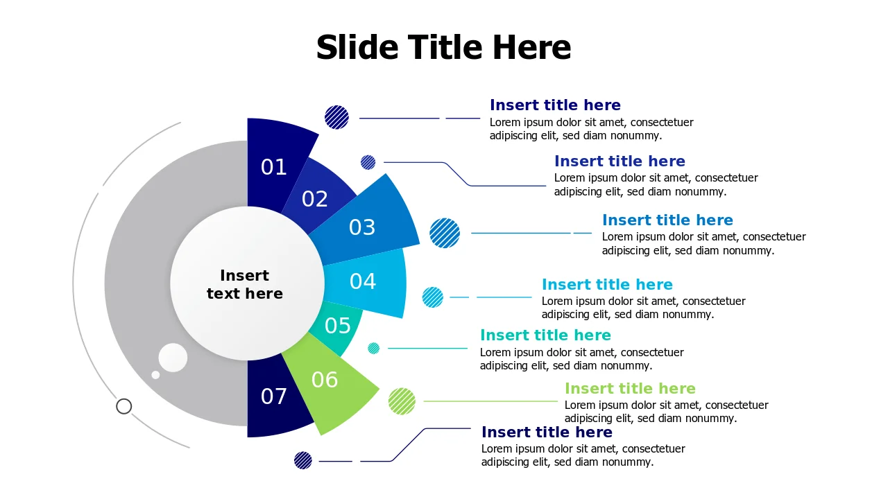 7-Step Process Circular Flowchart Template | PPT Design