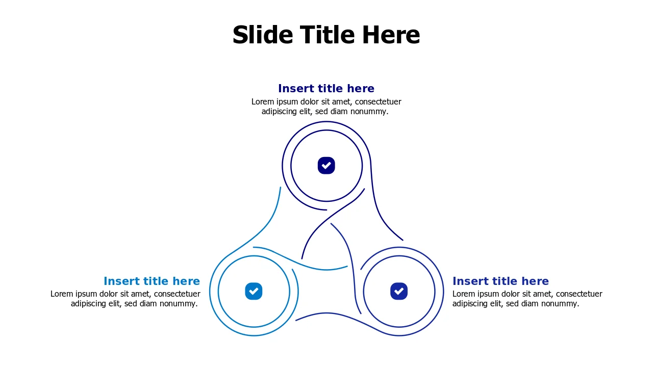 Triangle Process Flow Three Step Diagram | PPT Design