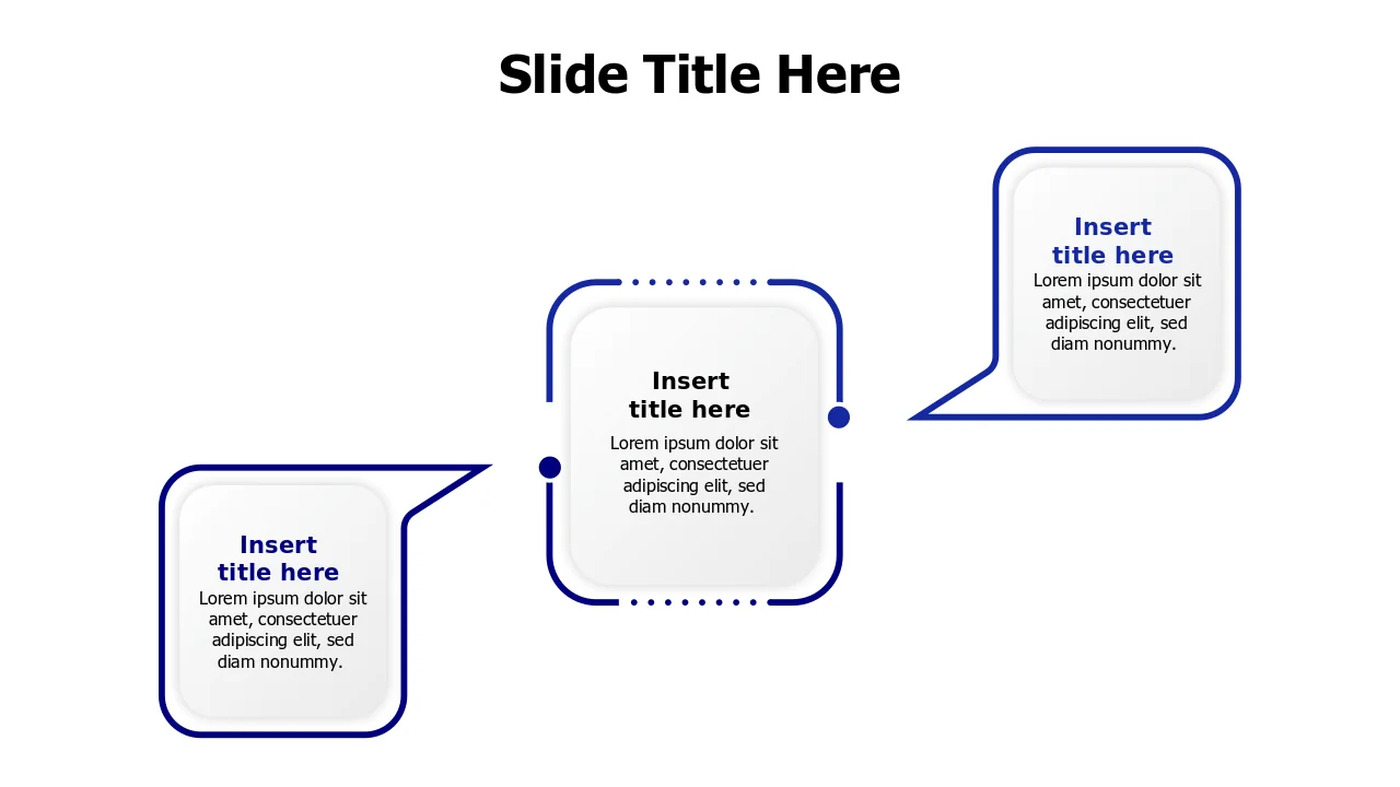Three Stage Process Flow Speech Bubbles | PPT Design