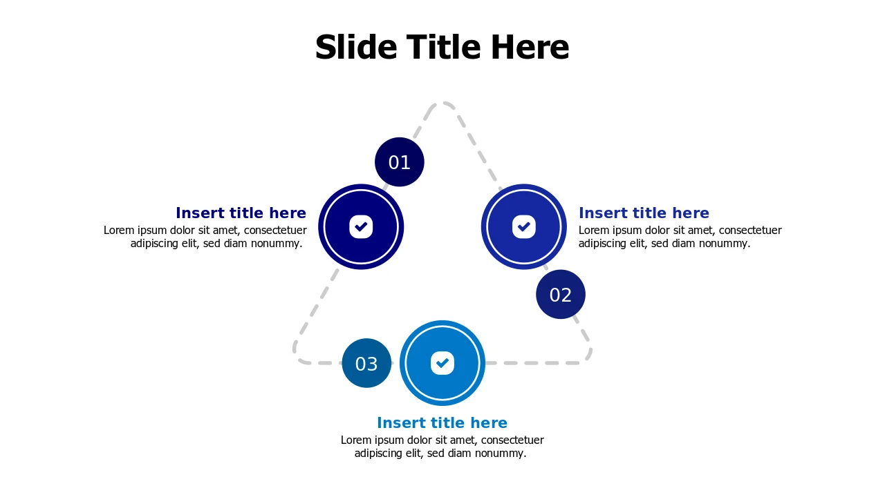 Three Step Triangle Process Flow Diagram | PPT Design
