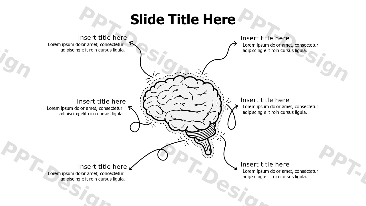 Brain Mapping Doodle Infographic Layout | Free PPT Template