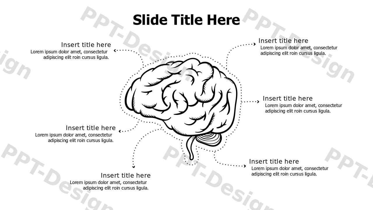 Hand Drawn Brain Mind Map Infographic | Free PPT Template