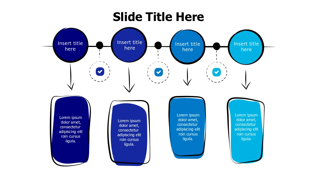 Four Stage Process Flow Timeline | Timeline | PPT Design