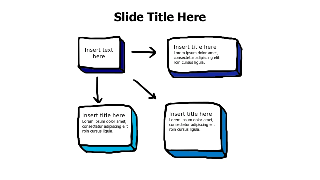 Four Step Process Flow Doodle Diagram — Alternâ€¦ | PPT Design