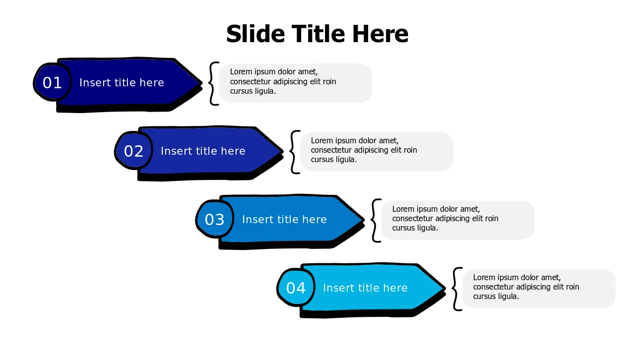 4-Step Process Arrow Workflow Infographic | PPT Design