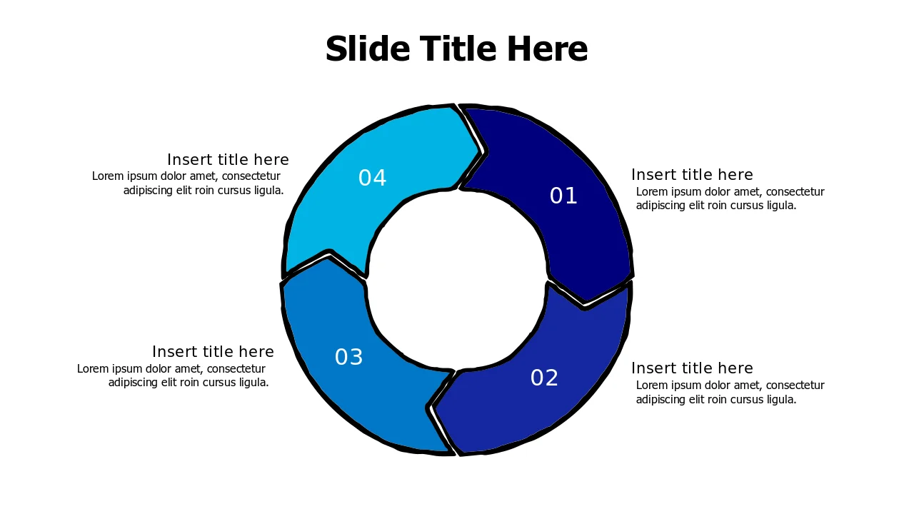 4-Step Circular Process Sketch Arrows | Arrows | PPT Design