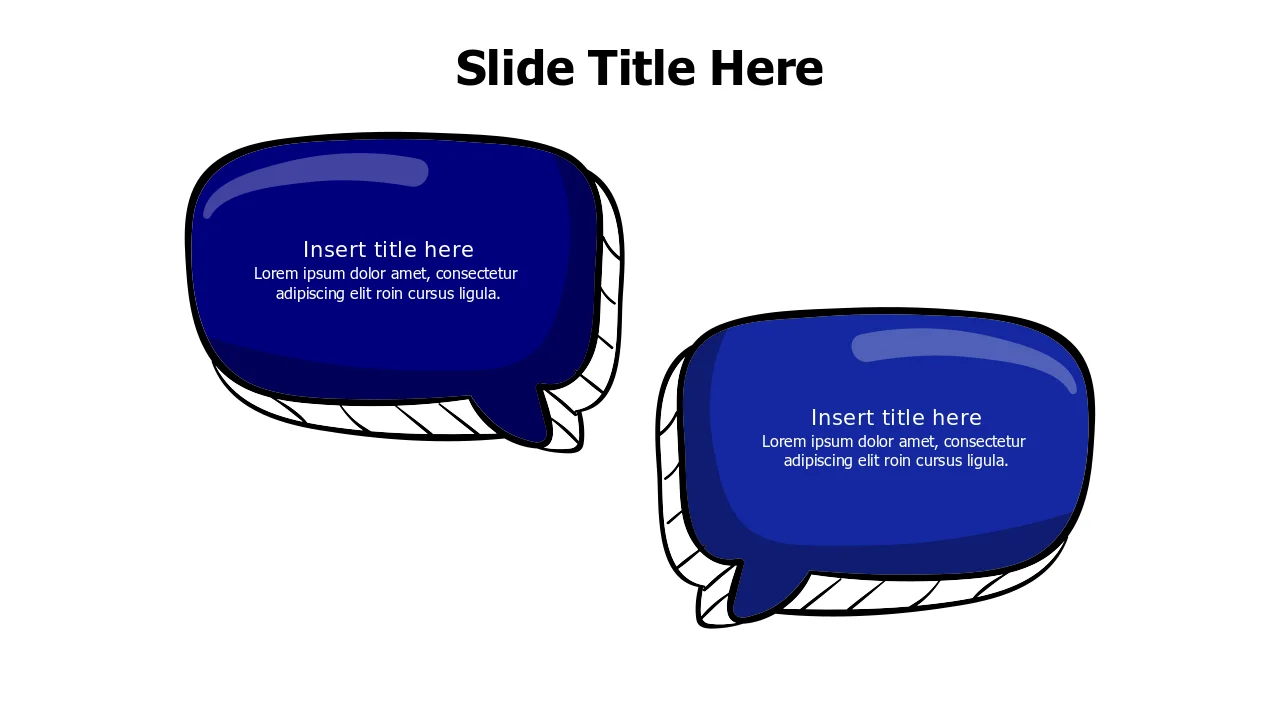 Blue Gradient Speech Bubbles Doodle Template | PPT Design