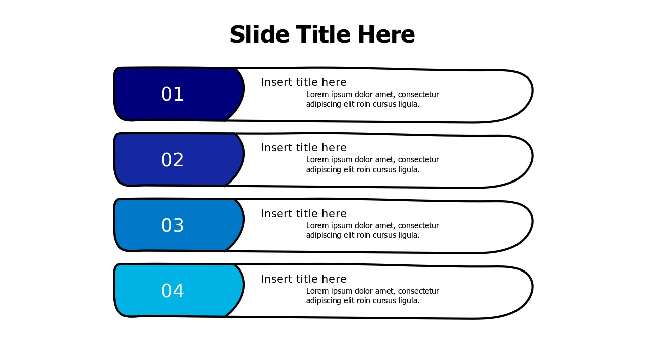 Four Step Numbered Pill Agenda Layout | Agenda | PPT Design