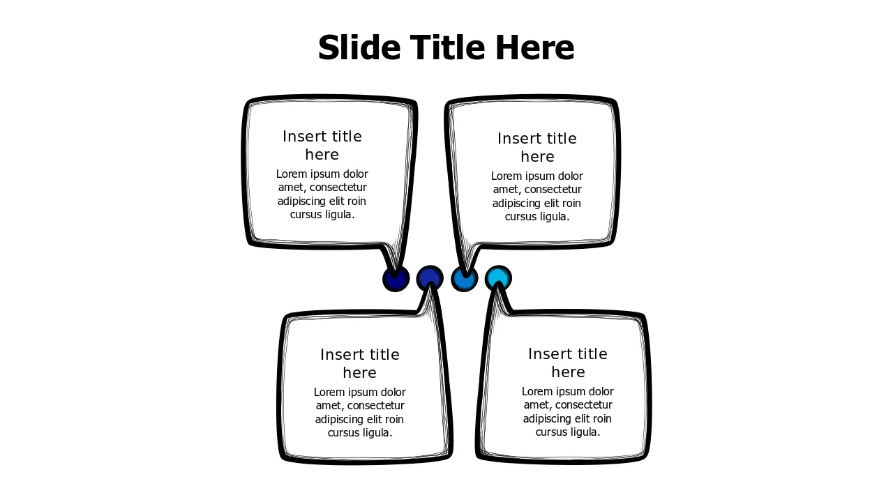 Four Point Hand Drawn Speech Bubble Layout | PPT Design